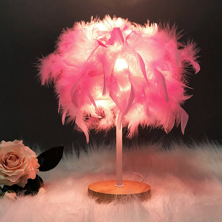 Feathered Accent Table Lamp