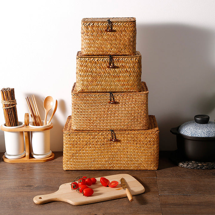 Unisex storage chest made of refined natural material Kalsten