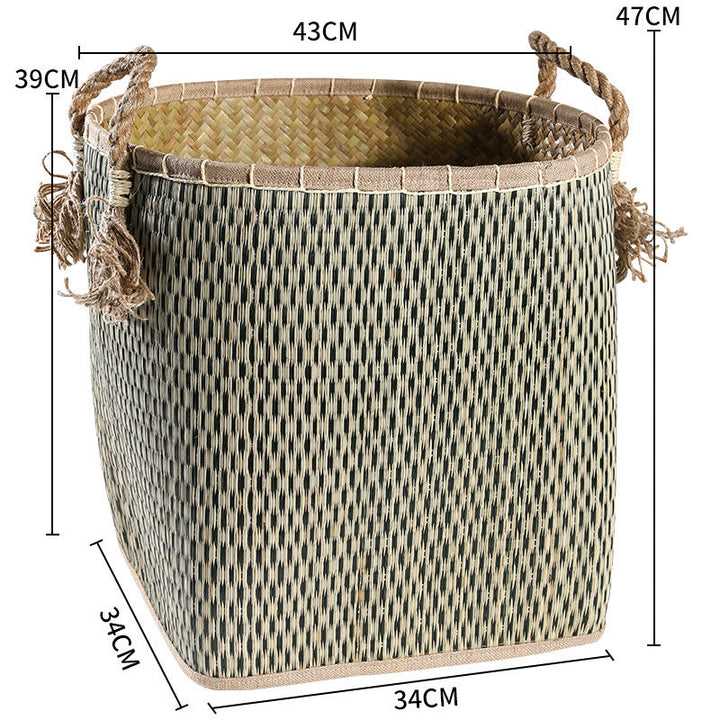 Handwoven Storage Basket with Decorative Handles Kalsten