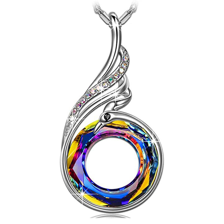 Spiral Swirl Crystal Pendant Necklace Kalsten