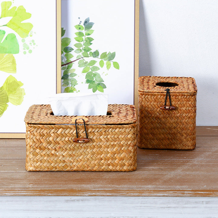 Handwoven Wicker Tissue Box Holder Kalsten