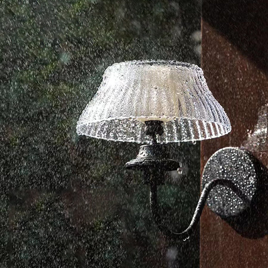 Contemporary Retro Solar Iron Alloy Plastic LED Waterproof Wall Sconce Lamp For Outdoor | Kalsten