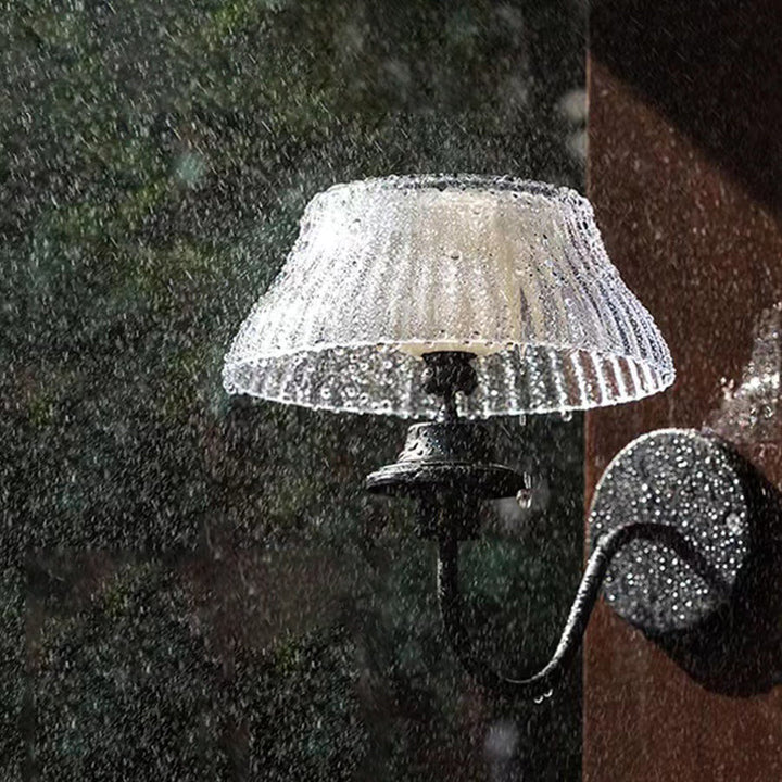 Contemporary Retro Solar Iron Alloy Plastic LED Waterproof Wall Sconce Lamp For Outdoor | Kalsten