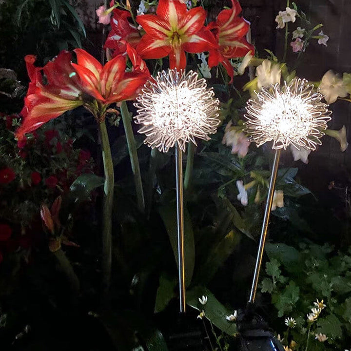 Solar Dandelion Aluminum Wire Globe Light LED Outdoor Waterproof Luminous Garden Insert Ground Landscape Light | Kalsten