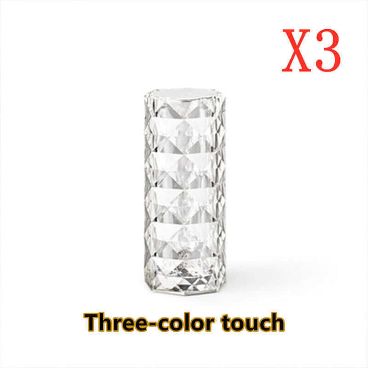 Nordic Crystal Lamp USB Table Lamps Bedroom Touch Dimming Atmosphere Diamond Night Light Rose Projector Lamp Decor | Kalsten