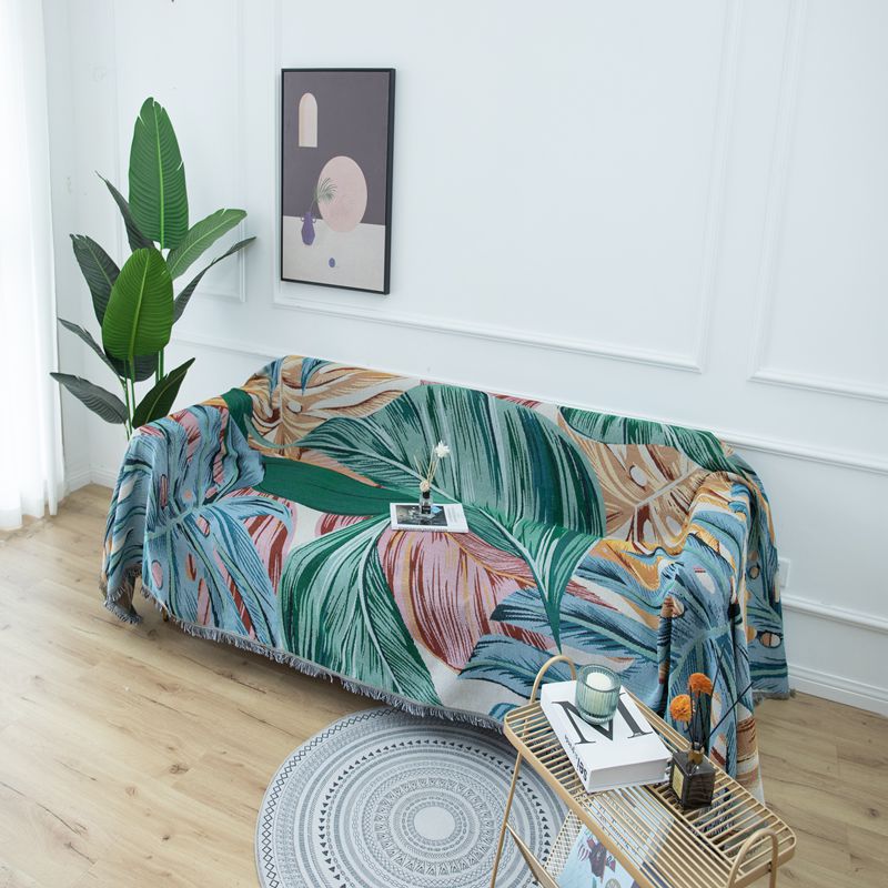 Artistic Tropical Print Throw Blanket