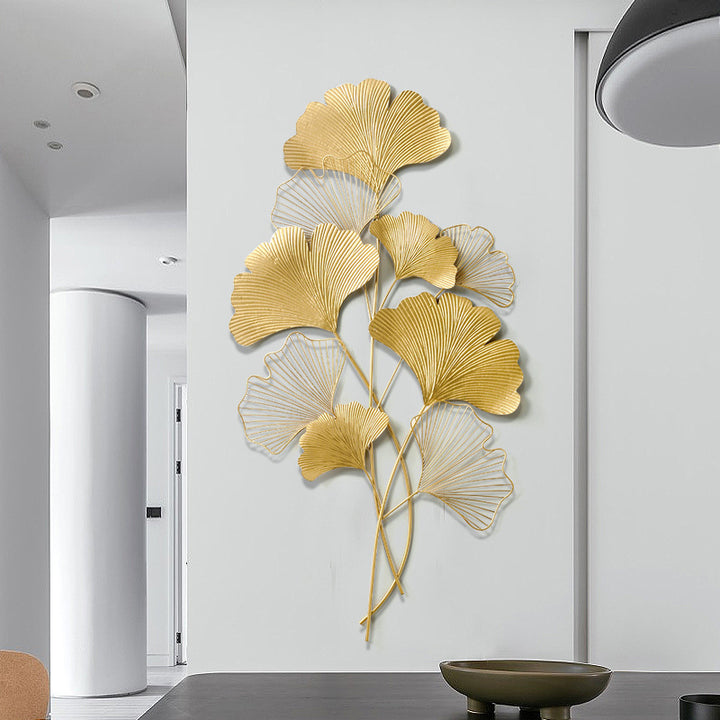 Decorative Metal Ginkgo Wall Sculpture Kalsten