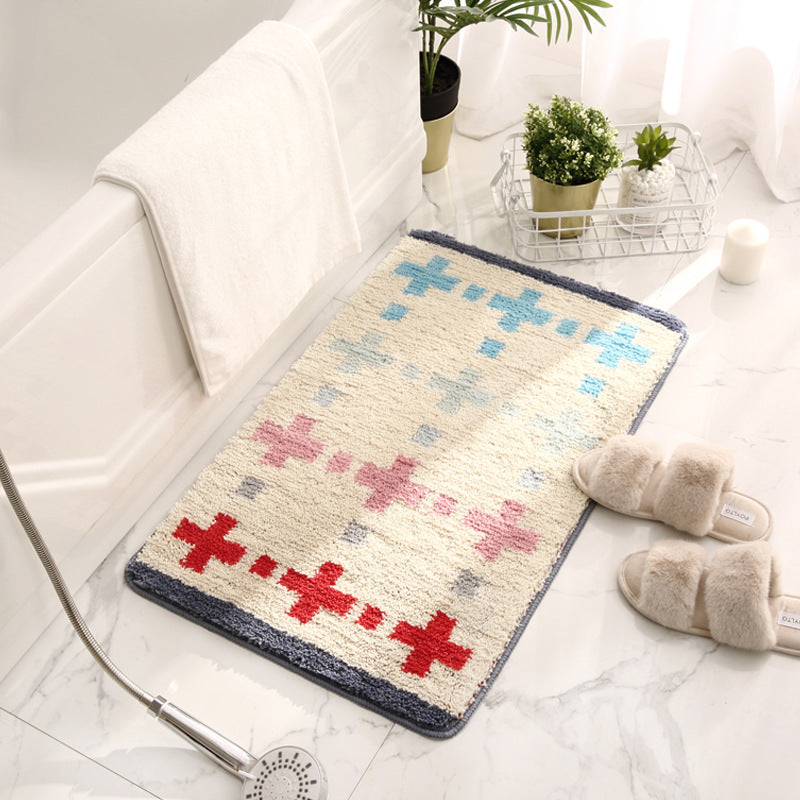 Geometric Plush Bath Mat