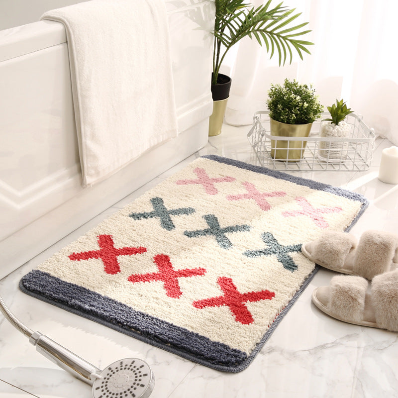 Geometric Plush Bath Mat