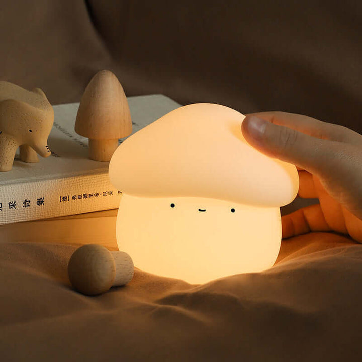 UNew Mushroom Small Night Lamp Cute Silicone Sleeping Timing Night Light Bedside Interesting Charging Ambience Light Room Decor Home Decor | Kalsten