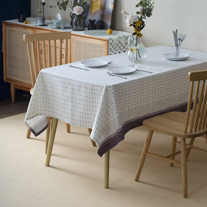 Floral cotton-mix tablecloth with botanical print and easy-care coating Kalsten