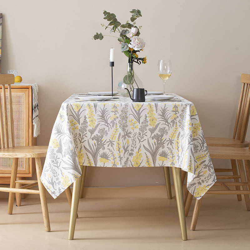 Floral cotton-mix tablecloth with botanical print and easy-care coating Kalsten