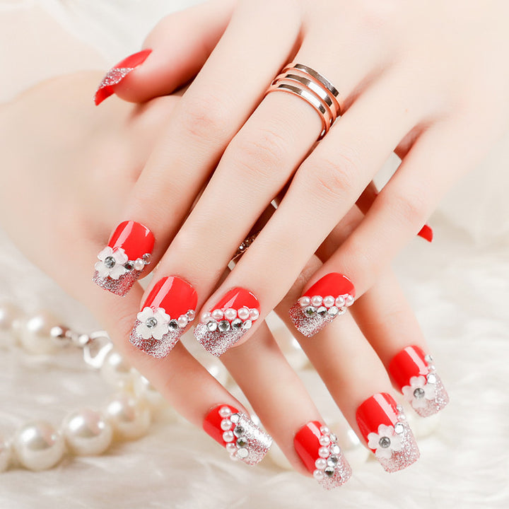 Creative Rhinestone-Embellished Press-On Nail Set