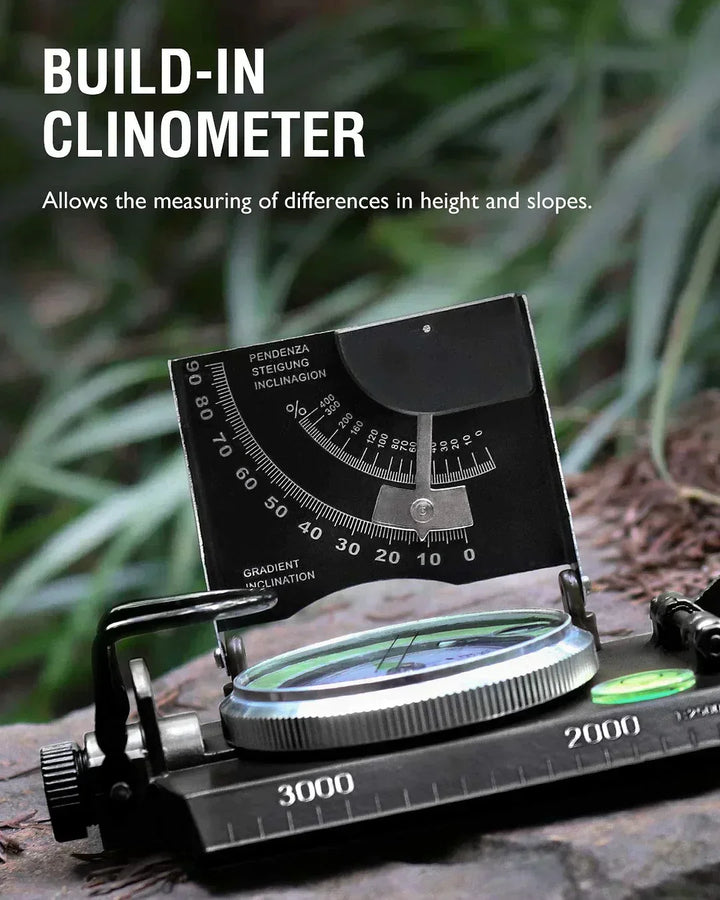 Kalsten | Multifunctional military navigation compass with inclinometer | Shockproof, waterproof compass for hiking, camping, and outdoor life