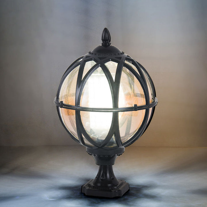 Traditional Colonial Globe Glass Aluminum 1-Light Outdoor Light For Garden | Kalsten