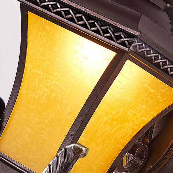 European Vintage Outdoor Square Cage Aluminum Glass 1-Light Wall Sconce Lamp | Kalsten