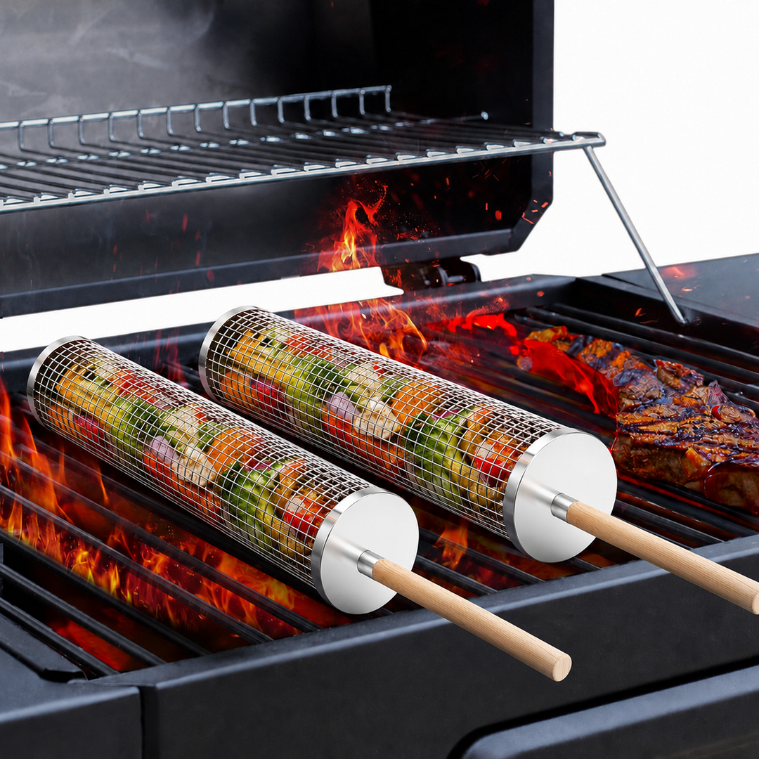 Kalsten | Premium Grill Baskets | Stainless Steel BBQ Tool for Outdoor Cooking