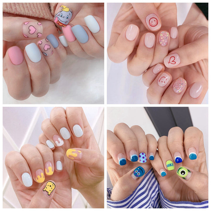 Artificial nail art with smileys and hearts Kalsten