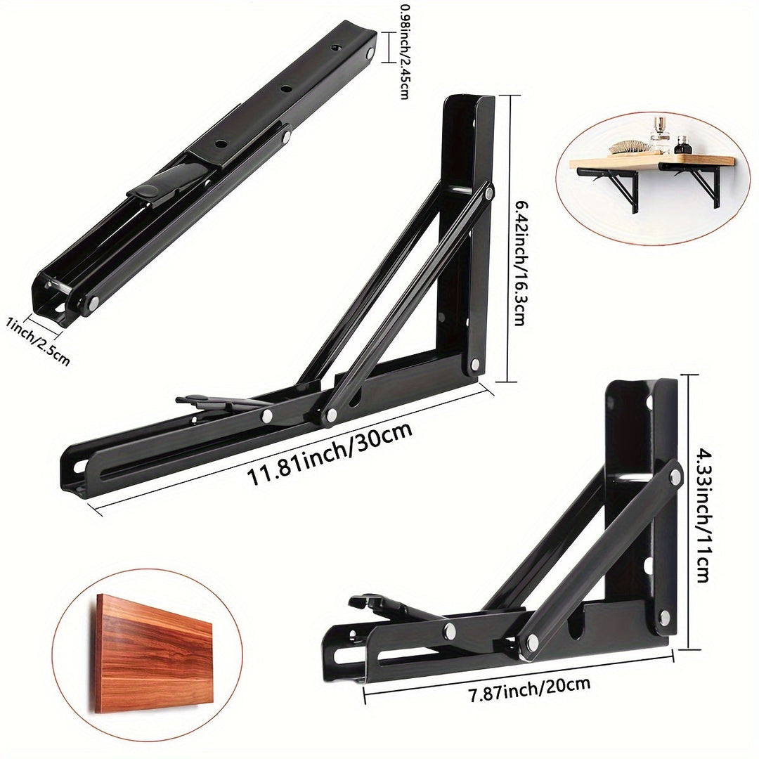 Heavy-Duty Foldable Support Brackets – 2 Pack