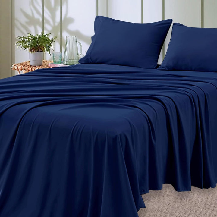 4-Piece Soft Cooling Queen Size Sheets: 14" Deep Pocket, Luxury Hotel-Grade, Shrinkage and Fade Resistant, Easy Care Bed Sheet Set | Kalsten