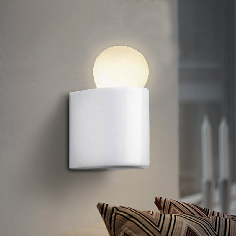 White Ball Wall Lighting Modernist Led Milk Glass Wall Lamp Fixture with Small/Medium/Large Size in White/Warm Light | Kalsten