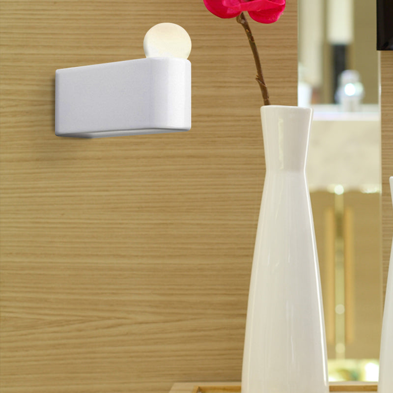 White Ball Wall Lighting Modernist Led Milk Glass Wall Lamp Fixture with Small/Medium/Large Size in White/Warm Light | Kalsten