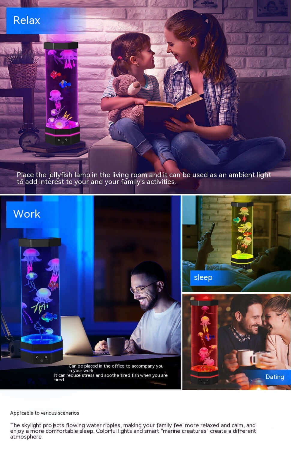 Jellyfish Lava Lamp, 17 Colors Changing, 15-inch Jellyfish Lamp with Remote Control | Kalsten