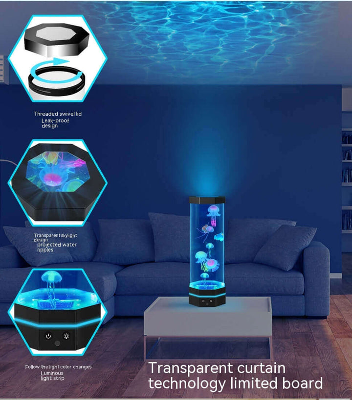 Jellyfish Lava Lamp, 17 Colors Changing, 15-inch Jellyfish Lamp with Remote Control | Kalsten