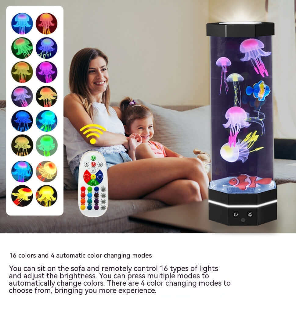 Jellyfish Lava Lamp, 17 Colors Changing, 15-inch Jellyfish Lamp with Remote Control | Kalsten
