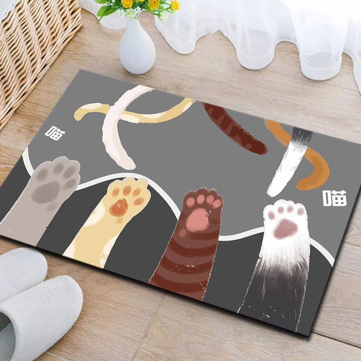 Playful Cat-Themed Kitchen Mat Set Kalsten