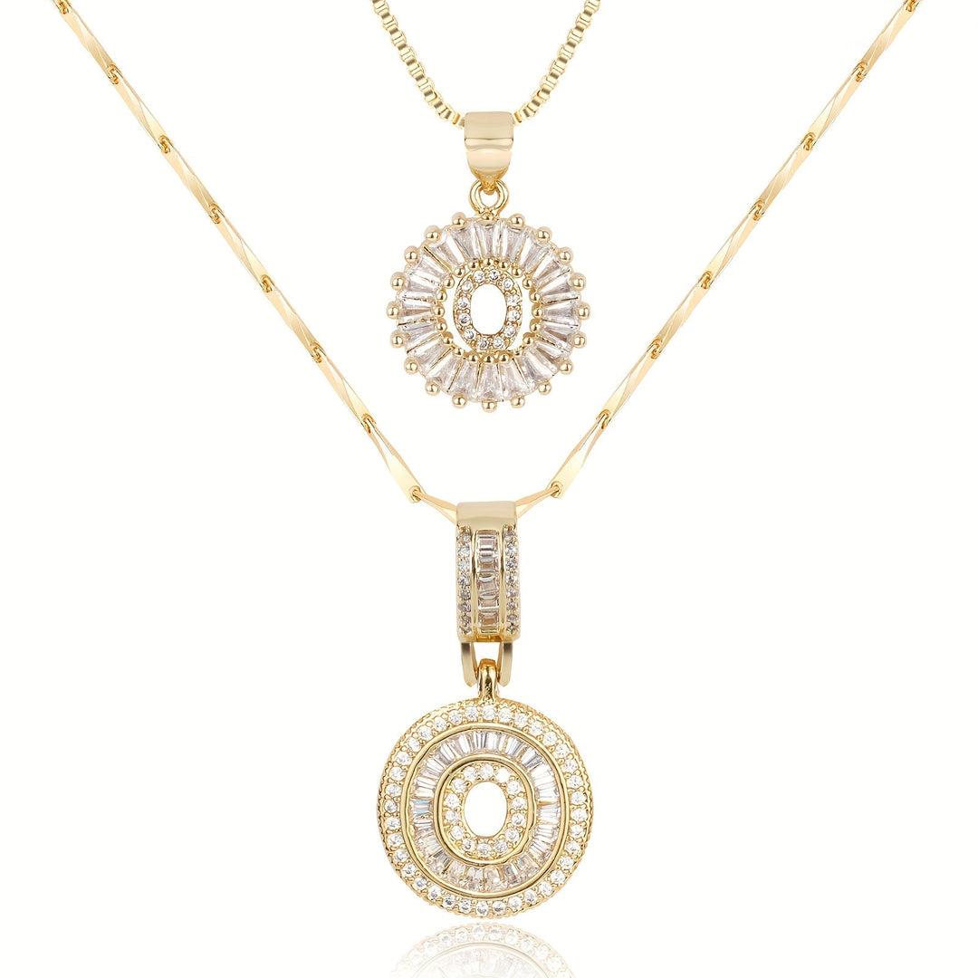 Kalsten | 2pc 14k Diamond Letter Initial Necklaces