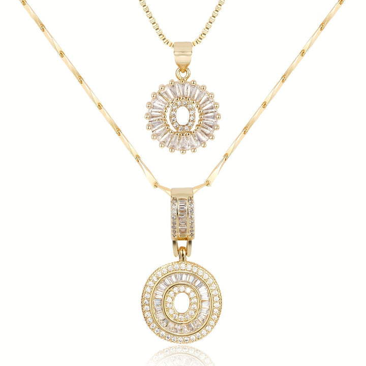 Kalsten | 2pc 14k Diamond Letter Initial Necklaces