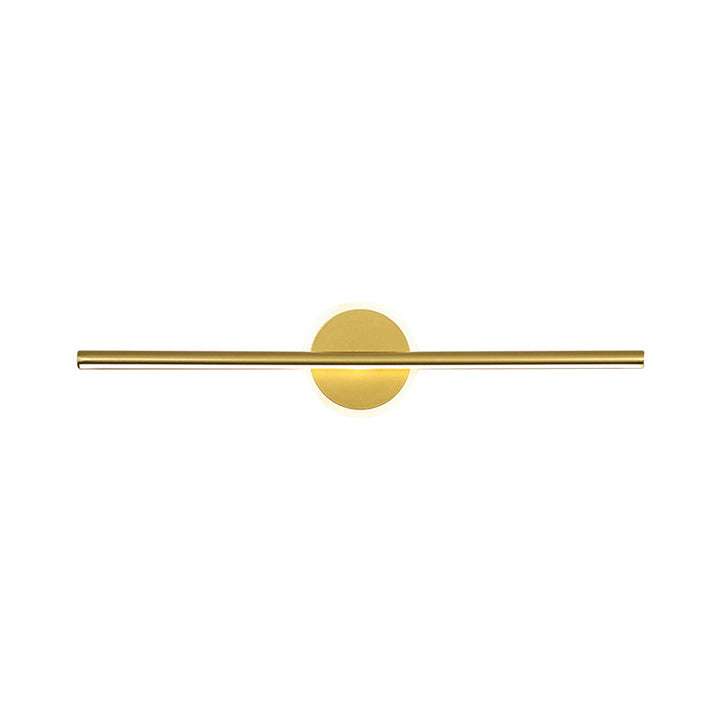 Metal Linear and Round Vanity Wall Light Minimalism LED Wall Sconce Lighting in Gold, 16"/23.5"/31.5" Wide | Kalsten