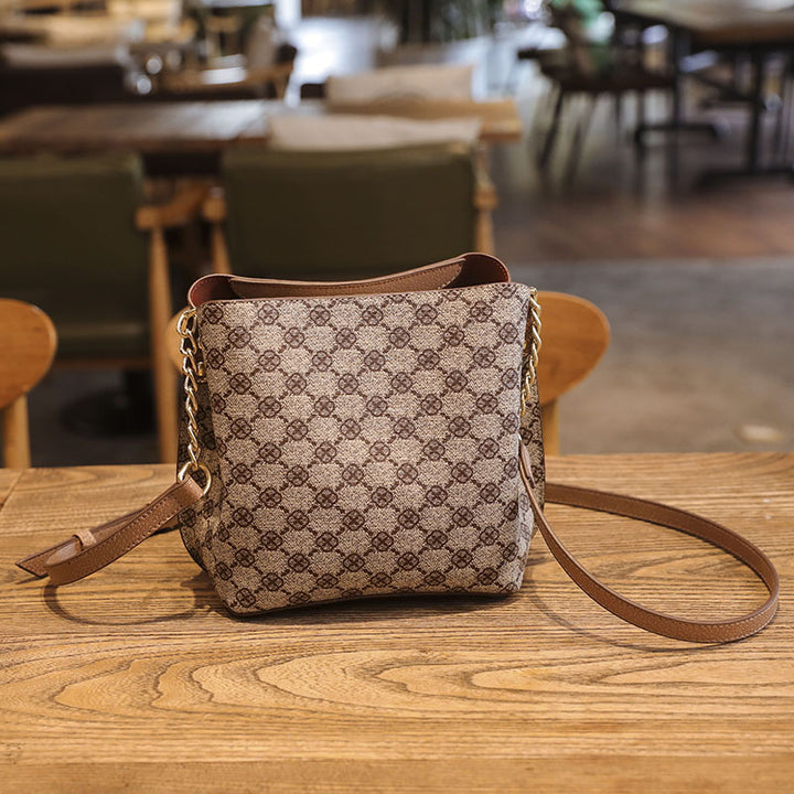 Chain-Handled Canvas Tote Bag
