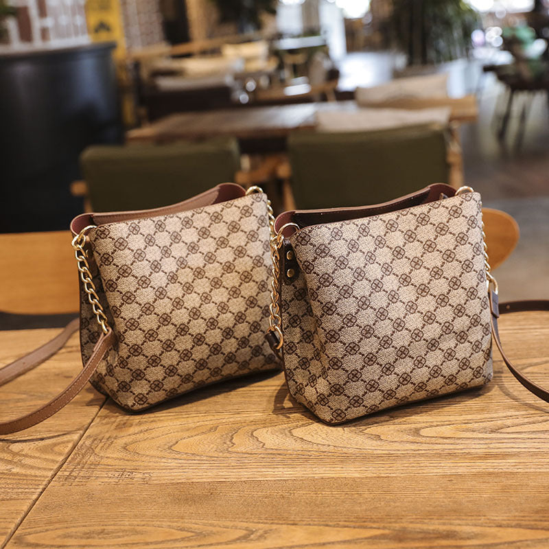 Chain-Handled Canvas Tote Bag
