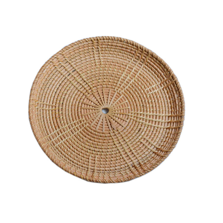 Round decorative plate made of woven material Kalsten