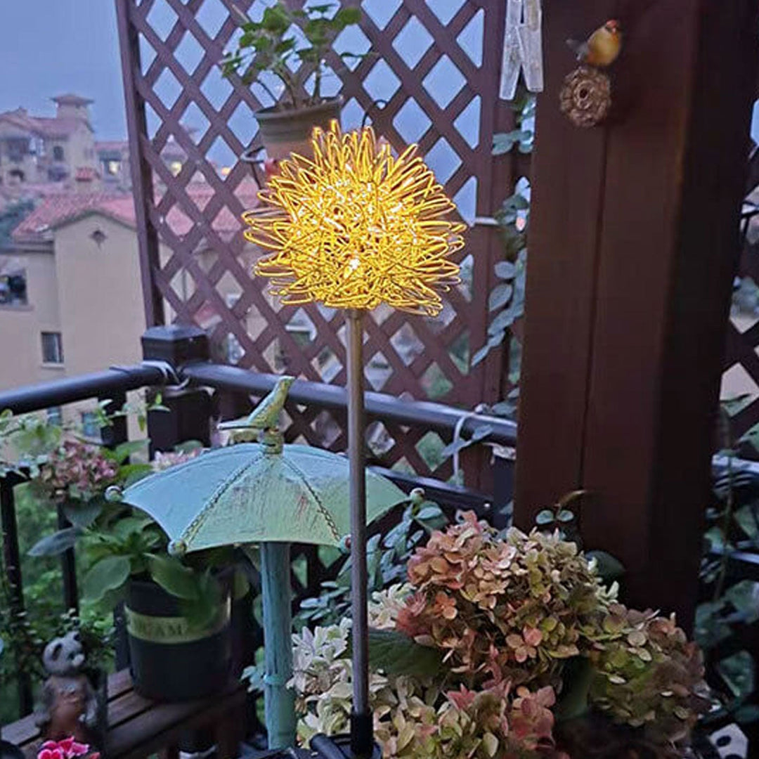 Solar Dandelion Aluminum Wire Globe Light LED Outdoor Waterproof Luminous Garden Insert Ground Landscape Light | Kalsten