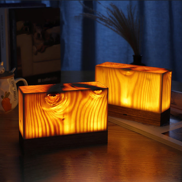 Cordless LED table lamp with rechargeable battery and touch control – Warm wood design for a cozy atmosphere | Kalsten