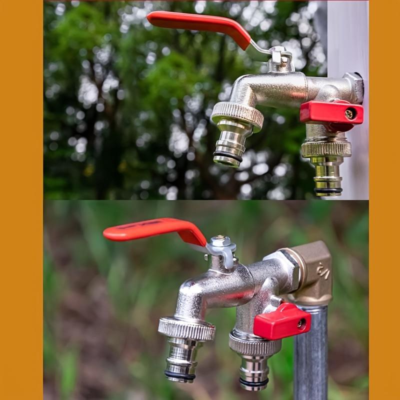 Kalsten | Dual-Outlet Stainless Garden Faucet – Rustproof 2-Way Tap with Quick Connect & Independent Valves
