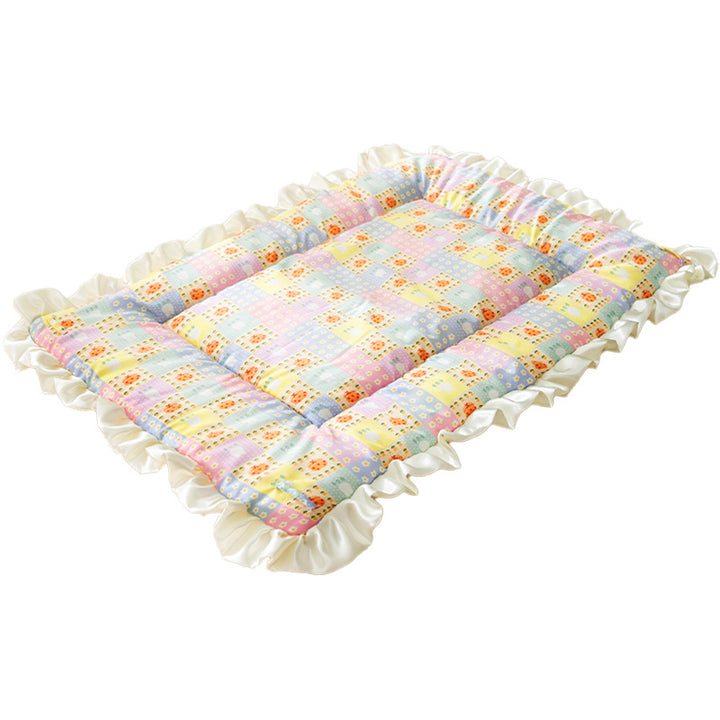 Reversible pet mat made of cotton, waterproof
