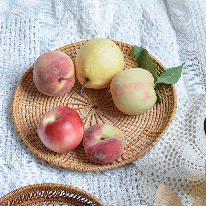 Round decorative plate made of woven material Kalsten
