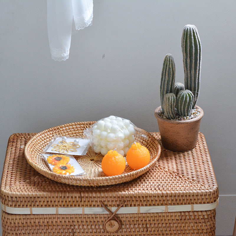 Round decorative plate made of woven material Kalsten