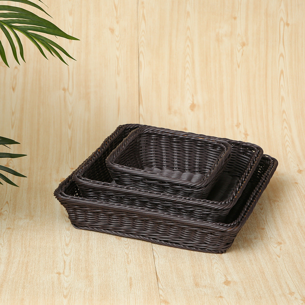 Versatile Rectangular Woven Storage Basket Kalsten