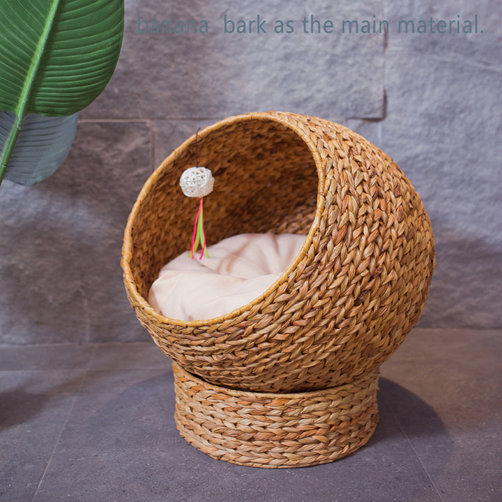 Handmade cat bed made from banana fibers Kalsten