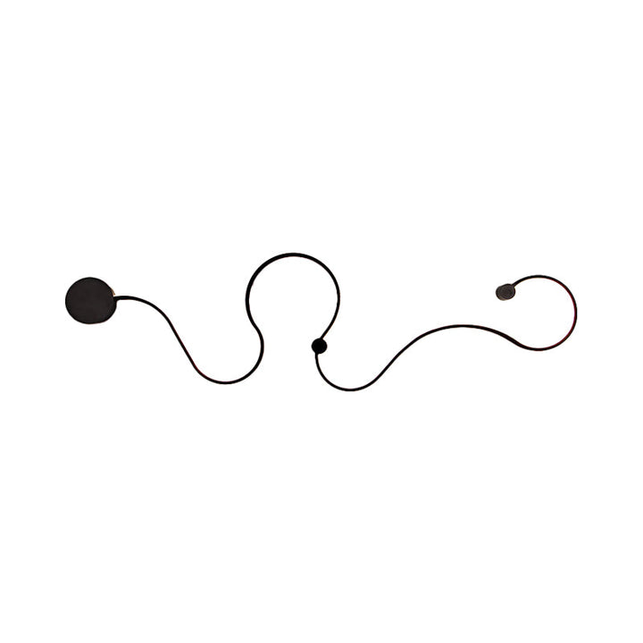 Metal Snake-Like Wall Sconce Lighting Simplicity 25.5"/50" W LED Wall Mount Lamp in Black, Warm/White Light | Kalsten