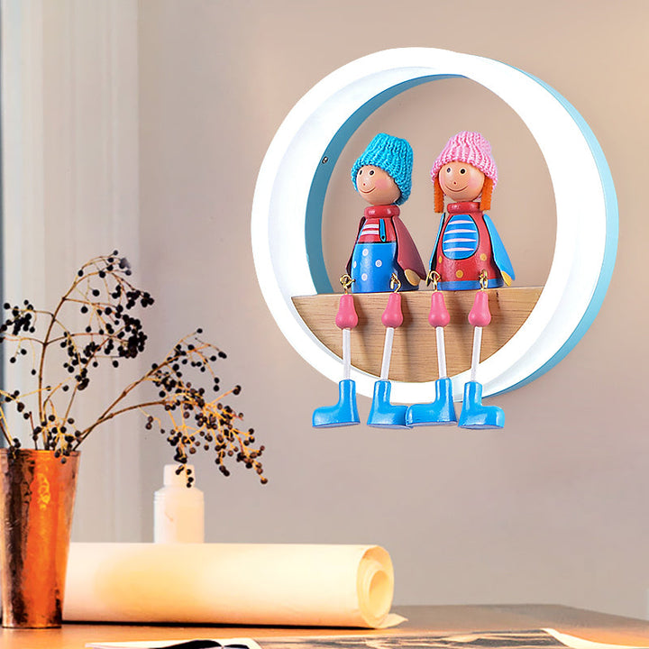 Cartoon Big O Wall Light with Couple Acrylic Sconce Light for Child Bedroom Restaurant | Kalsten