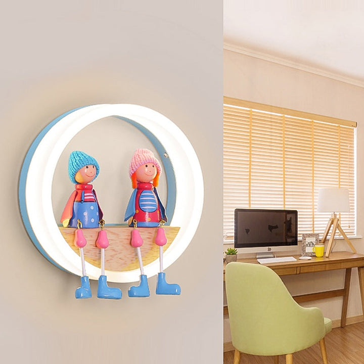 Cartoon Big O Wall Light with Couple Acrylic Sconce Light for Child Bedroom Restaurant | Kalsten