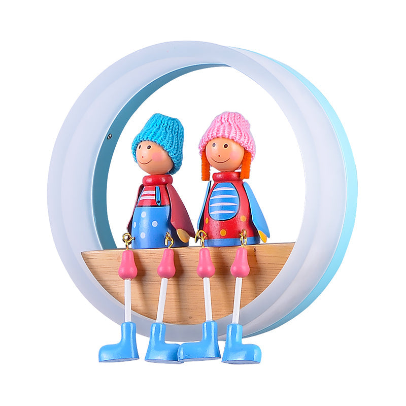 Cartoon Big O Wall Light with Couple Acrylic Sconce Light for Child Bedroom Restaurant | Kalsten