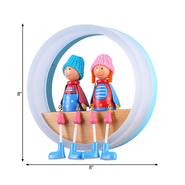 Cartoon Big O Wall Light with Couple Acrylic Sconce Light for Child Bedroom Restaurant | Kalsten