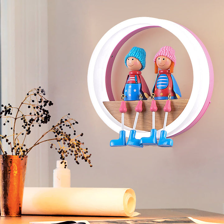 Cartoon Big O Wall Light with Couple Acrylic Sconce Light for Child Bedroom Restaurant | Kalsten
